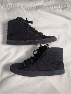 CHANEL | Shoes | Chanel Black Double Zip Chain Detail High Top